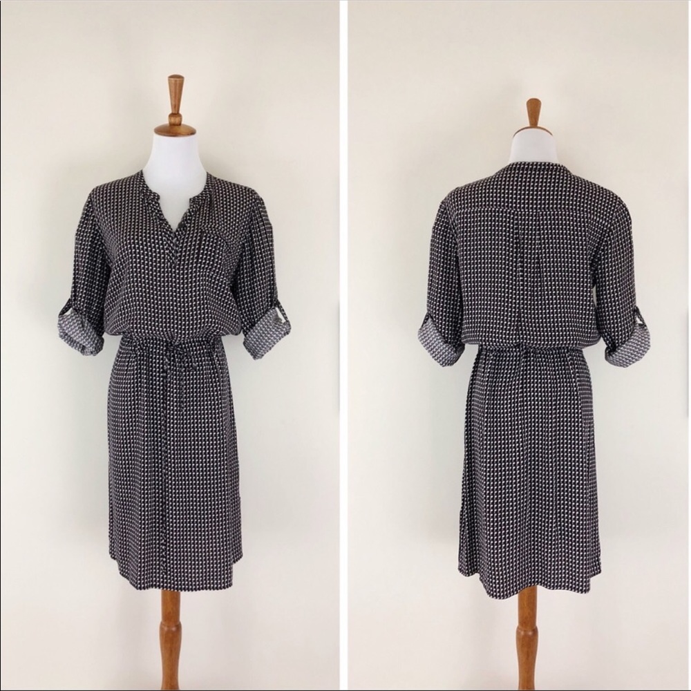 JOHNSTON & MURPHY Print Pop Over Shirt Dress M EUC